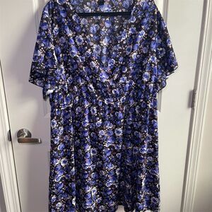 SHEIN Plus 5X Floral A-Line Swing Dress‎ Multicolor Party Cocktail
